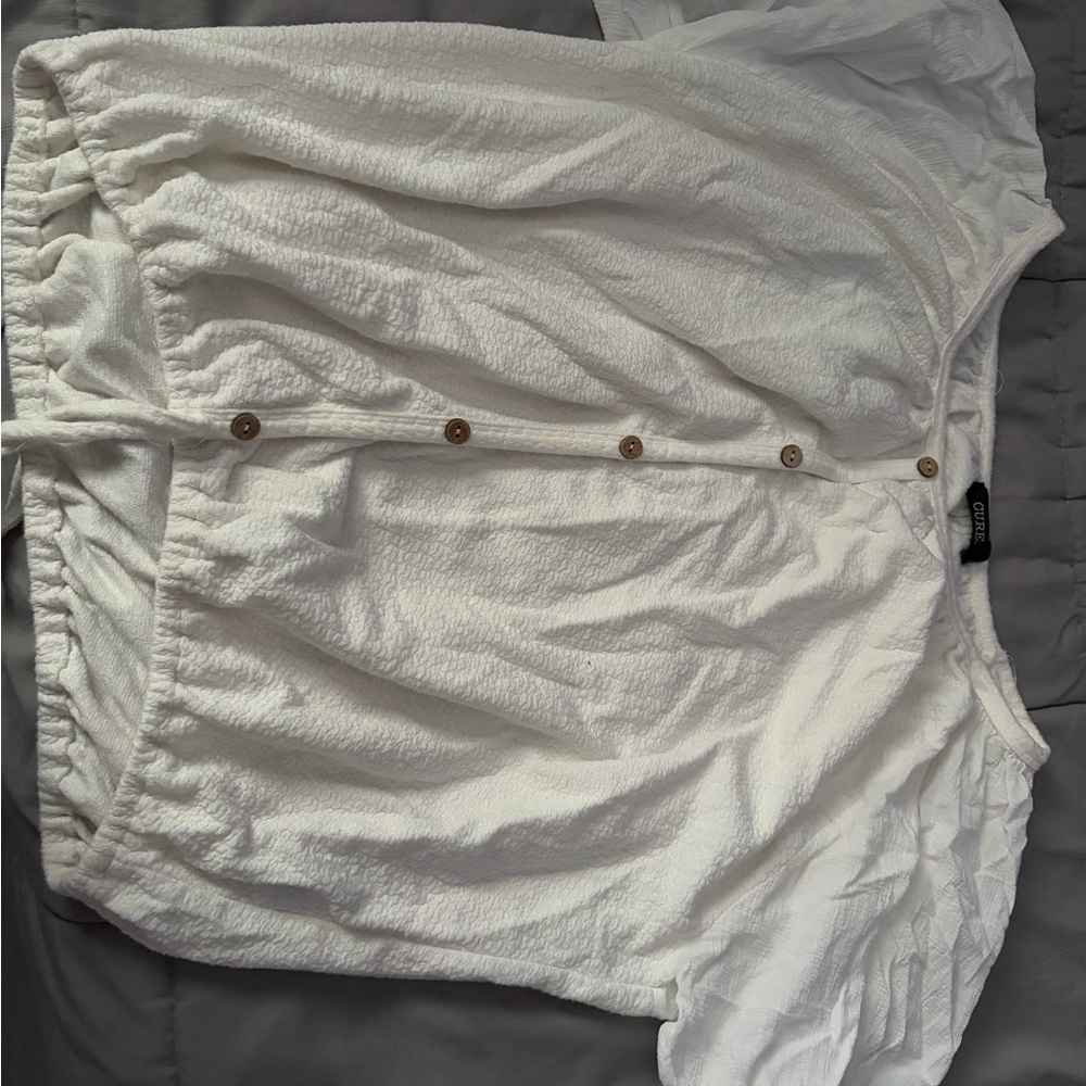 White Button-Up Women's Blouse